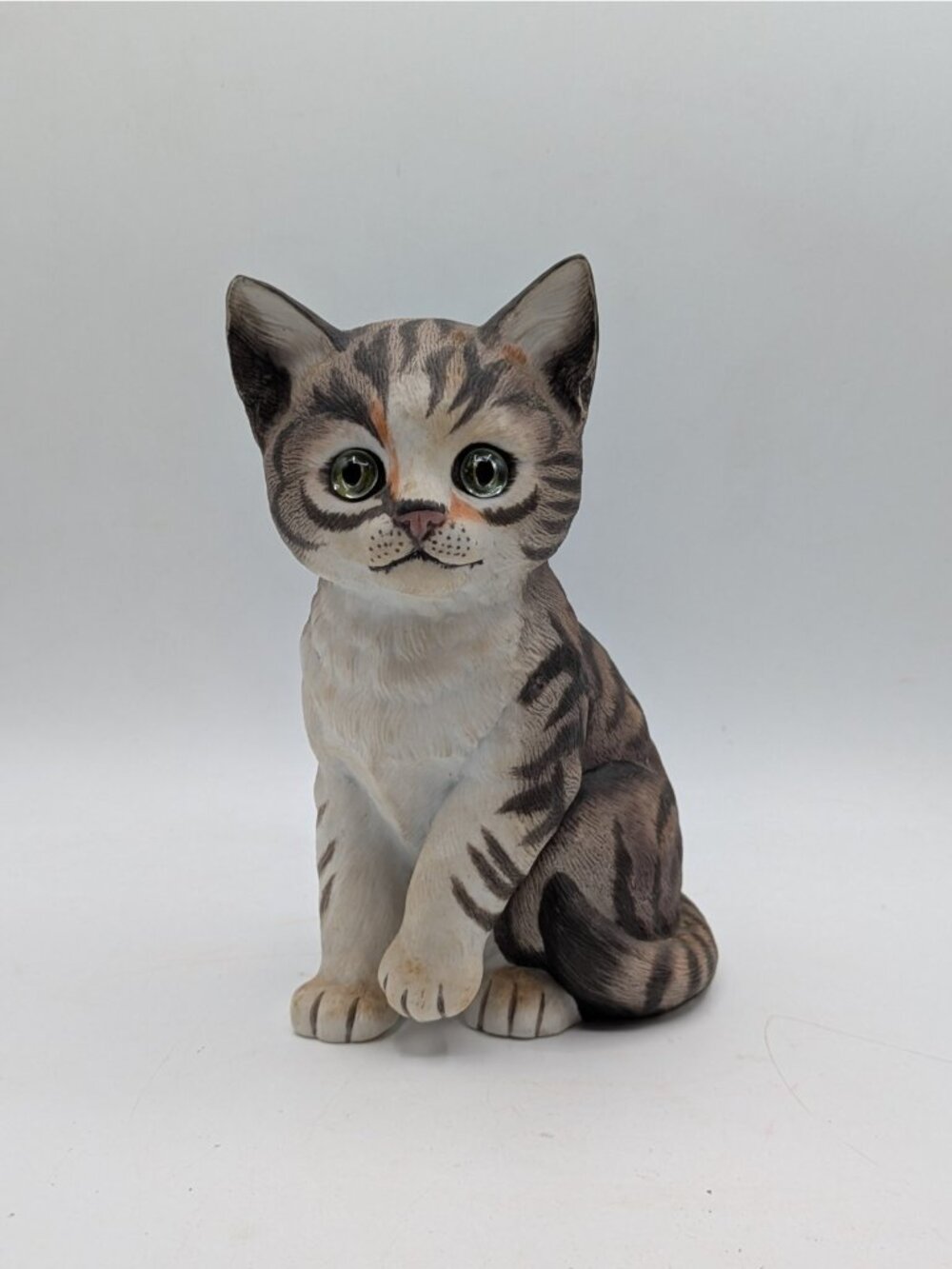 Danbury Mint Tabby Cat Kitten 1987 Muffin Figurine Porcelain Statue Japan 6.5"
